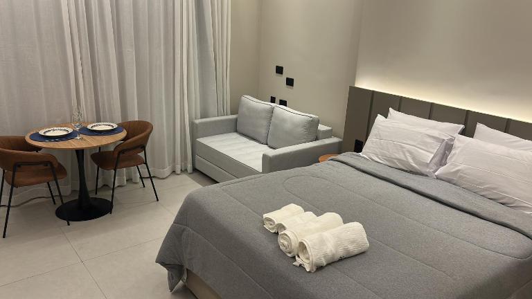 Flat com vista ao mar com academia, piscina e sauna - Chambres d'hôtes Santos
