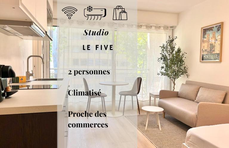 112 - Le Five, Studio, Clim, Terrasse, Parking - Chambres d'hôtes Montpellier