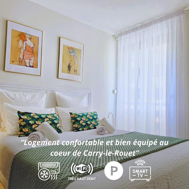 T2 Cosy Centre Ville - Lit Queen size - 1 place de parking offerte - Ferienwohnung Carry-le-Rouet