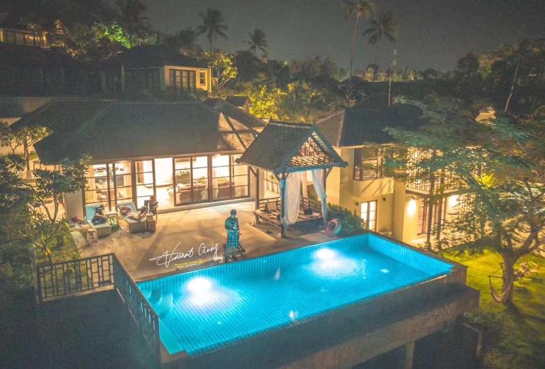 The Viva villa, Luxury Bali-Style 5-Bedroom Sea View Pool Villa at Bophut Beach, Koh Samui - Ferienwohnung Ko Samui
