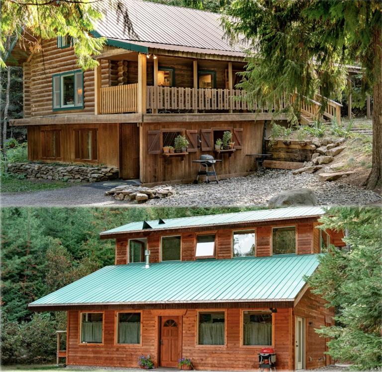 Private Two-Cabin Retreat Near Silverwood Theme Park - Sleeps 15 - Chambres d'hôtes Spirit Lake