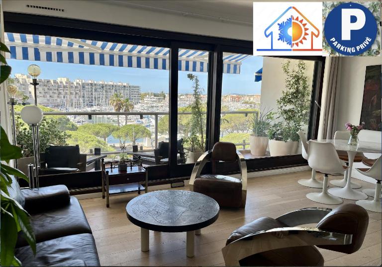 T3 vue port 200m de la plage 2 chambres avec garage - B&B Carnon-Plage