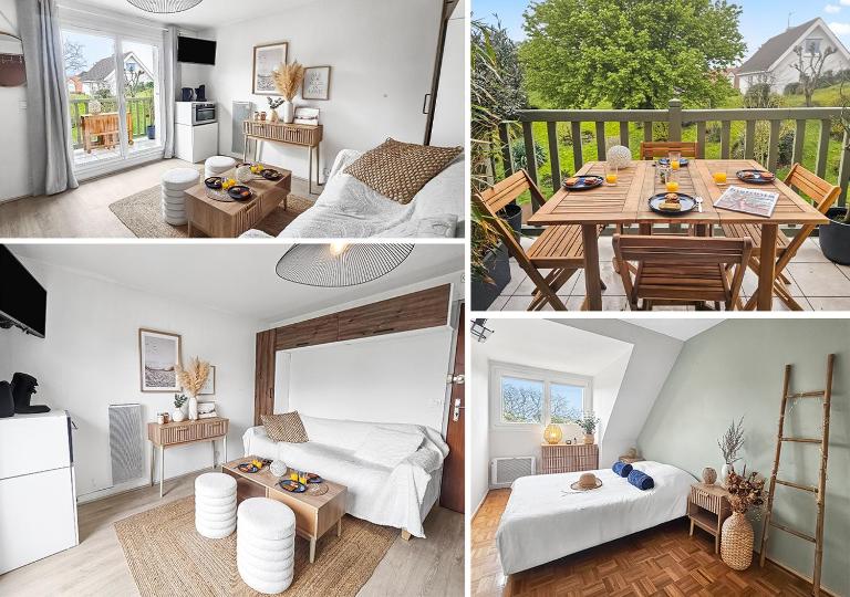 F2 chic 100 m de la mer Balcon Sud Ouest - Bed and Breakfast Merville-Franceville-Plage