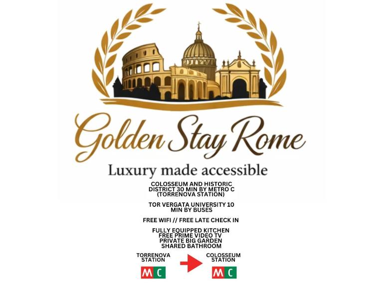 Golden Stay Rome - Golden Room with Private Kitchen and Garden - Close to Metro C - Ferienwohnung Rom