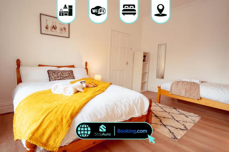 Beautiful 3 Bed, Free Parking & Sleeps 9 By Stay Aura Holiday Lets Gateshead - B&B Gateshead