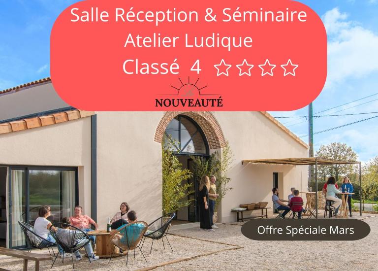 Gîte groupe 21 pers - Idéal Famille Amis Pro - Atelier ludique - Espace réceptiion séminaire - 30 mn PuyduFou - Bed and Breakfast Nueil-les-Aubiers