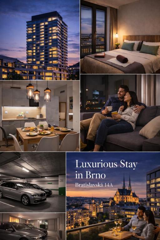 Haas Apartments Tower, 2 bedrooms, balcony and parking - B&B Brno