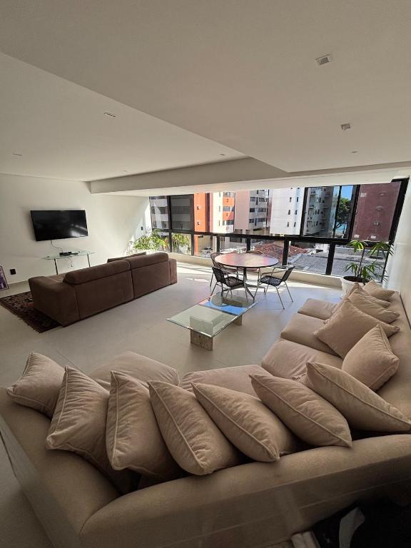 Apartamento de 250m2 amplo e luxuoso com Vista mar e 4 quartos - Chambres d'hôtes Maceió