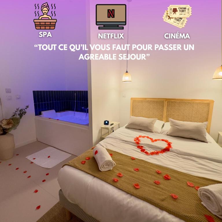 Romantique Room - Cinéma - Netflix - St Roch - Bed and Breakfast Amiens