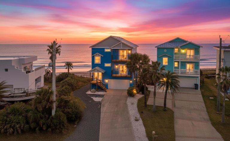 Oceanfront Pet Friendly Beach Home 4BR,4BA Balconies Private Beach Walkover - Ferienwohnung Flagler Beach