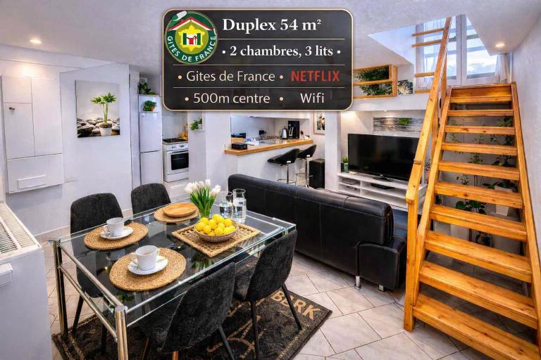 Duplex 54 m2, 2 chambres, 3 lits, climatisé avec parking privé 500 m du centre - Gîtes La Tarine - B&B Albertville