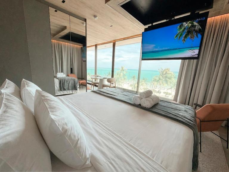 High Standard Studio Sea Front Balcony New Time 511 - Chambres d'hôtes Maceió