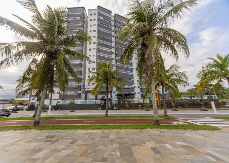 Apartamento Beira Mar com Varanda e Churrasqueira - Ferienwohnung Praia Grande
