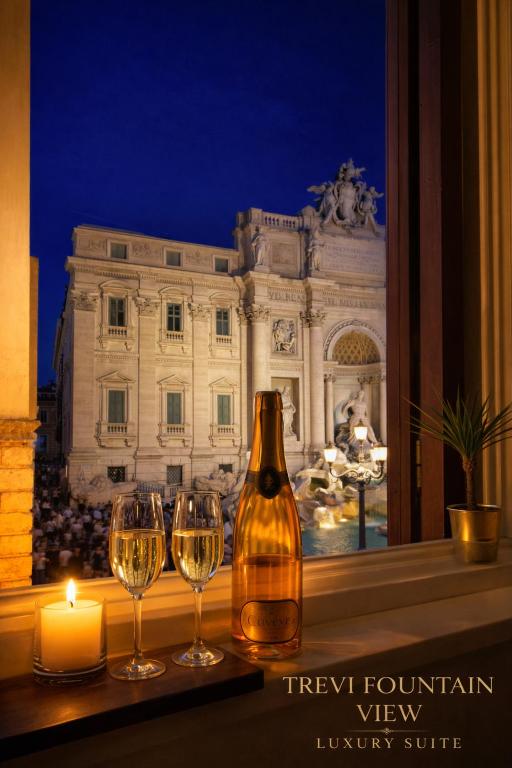 Luxury Suite with Direct Trevi Fountain View Romantic Stay - Bed and Breakfast Rome