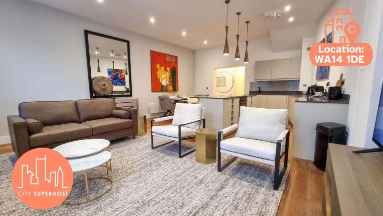 2 Bed Altrincham Centre 2 Bath Sleeps 6 - B&B Altrincham