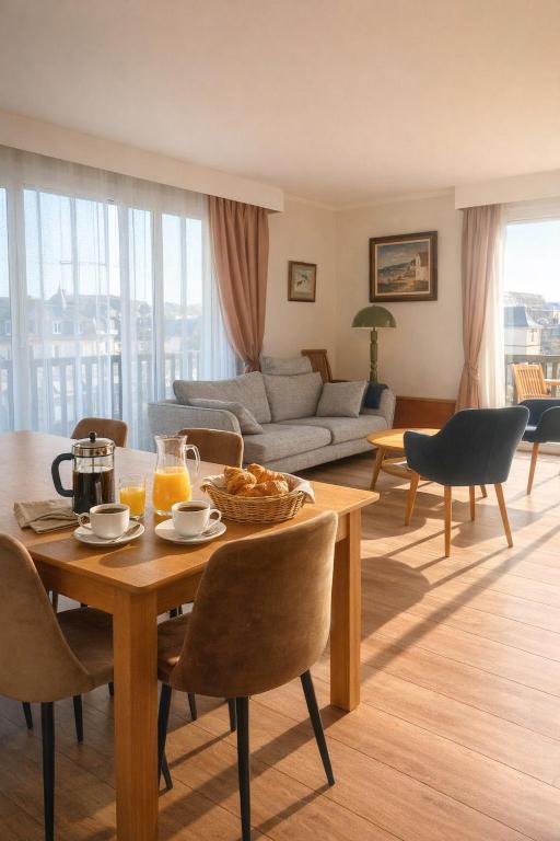 Escapade, appartement familial vue mer - balcon - B&B Blonville-sur-Mer