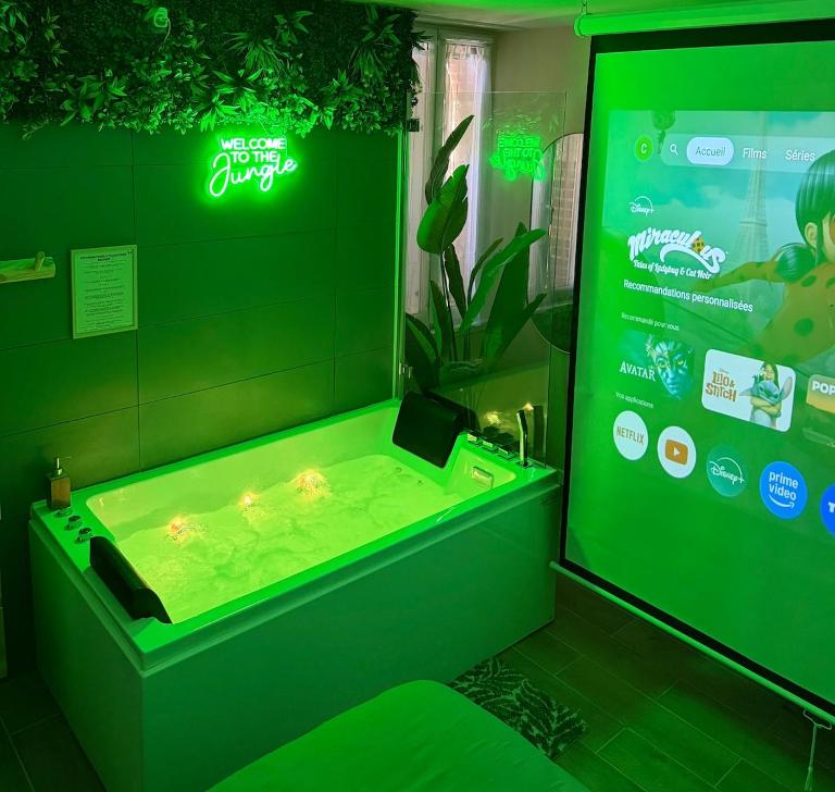 La Jungle - A71 - Jacuzzi et Cinéma - B&B La Chapelle-Saint-Ursin