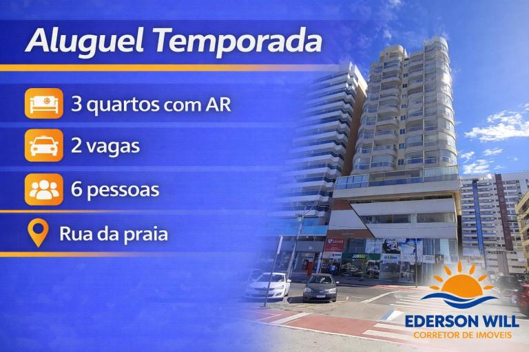 Guarapari Praia - 3 quartos com ar - rua da praia - Ferienwohnung Guarapari