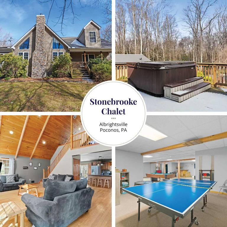 Pool Hot Tub Game Room Fireplace Private Retreat - B&B Albrightsville