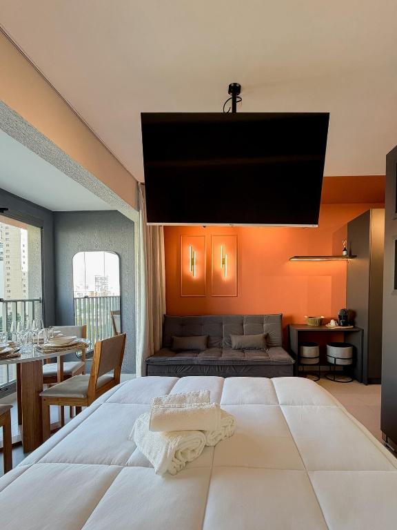 Studio Mocha com Piscina, Academia e Coworking - B&B São Paulo