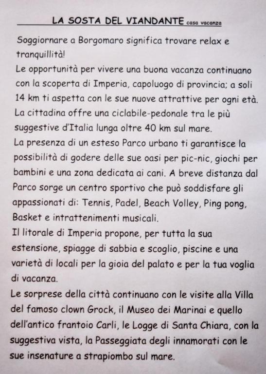 La sosta del Viandante - B&B Borgomaro