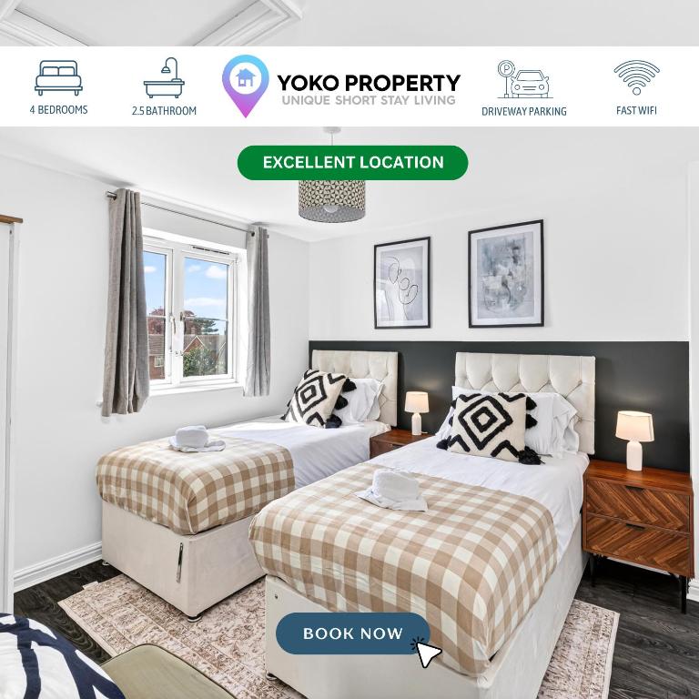 Stylish House • Pool Table • Driveway Parking • Work Desk • Smart TVs • Fast Wifi • Yoko Property - Chambres d'hôtes Bedford