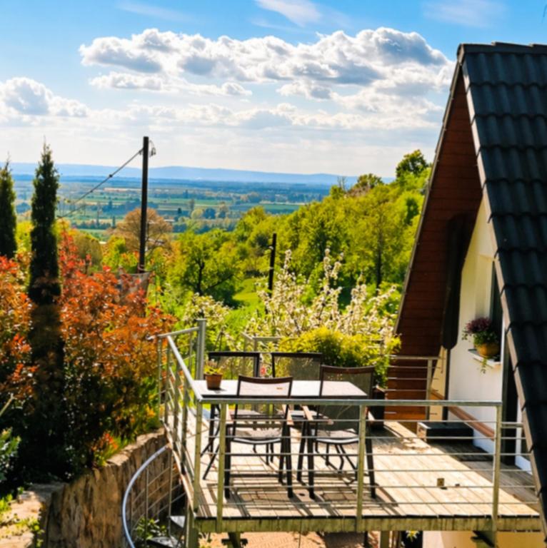 Direkt am Wald mit Panoramablick bis zur Pfalz - Ferienwohnung Laudenbach