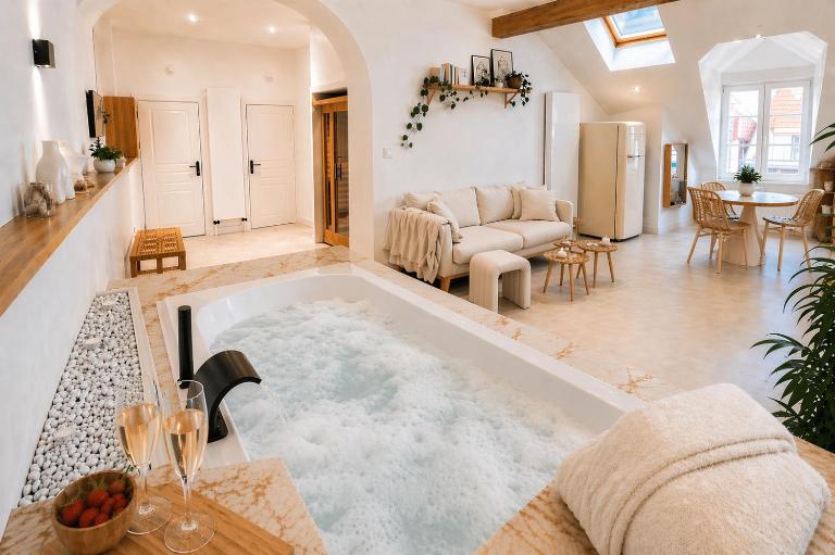 Sublime Loft avec Spa Privatif & Sauna, Hyper Centre, Parking facile - B&B Épinal