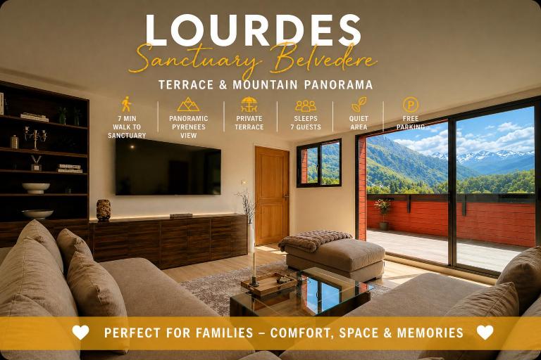 Sanctuary Belvedere Terrace & Mountain Panorama - B&B Lourdes