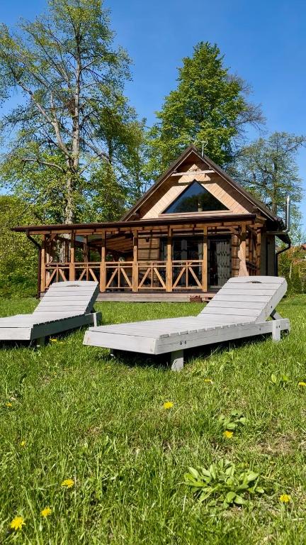 Domek z jacuzzi Wypoczynek Pod Lipami - Ferienwohnung Wólka