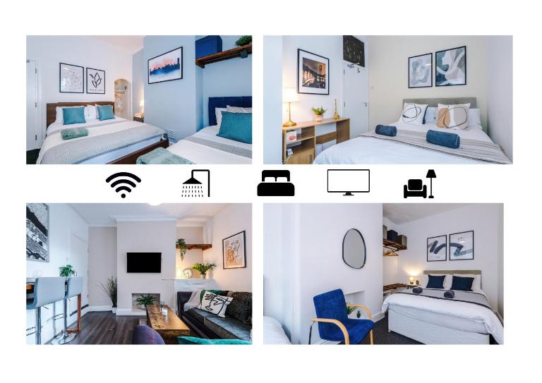 Modern 3BR House in Manchester, ideal for groups, FREE parking - Sleeps 8 - B&B Manchester