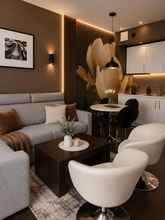 Apartament prywatny salon z aneksem kuchennym, sypialnią w hotelu DIVA - B&B Kołobrzeg