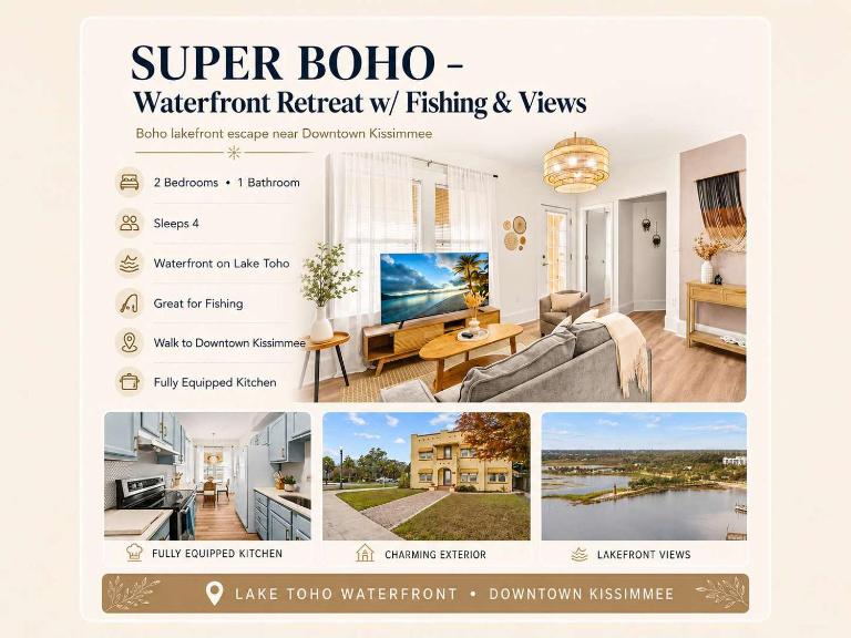 SUPER BOHO - LAKE TOHO FISHiNG WATER FRONTs - Chambres d'hôtes Kissimmee