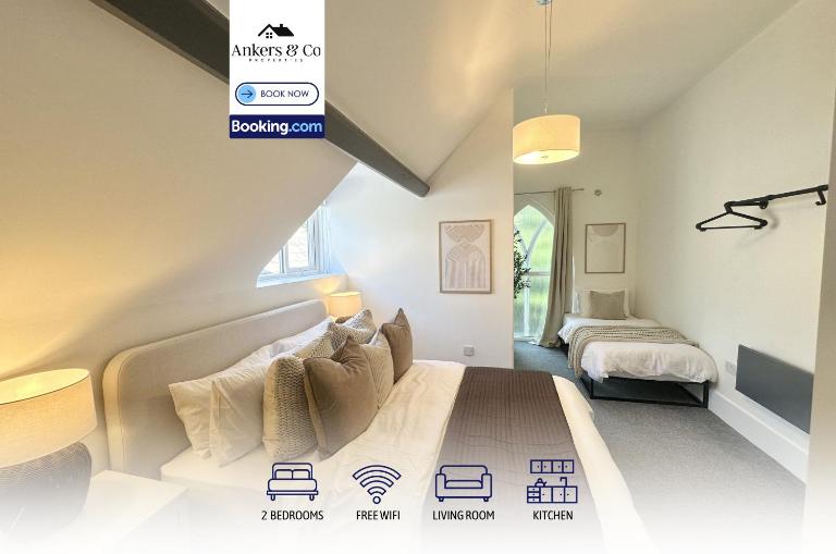 Modern 2BR Flat By Ankers Short Term Rental Stockport Direct Train to Airport - Chambres d'hôtes Stockport