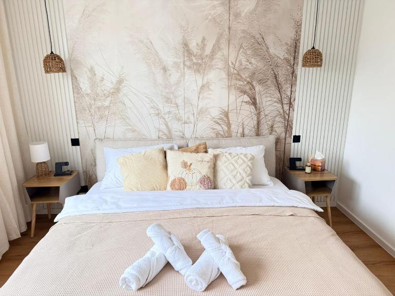 Stilvolles Boho-Apartment nahe Mainz mit Balkon & Parkplatz - B&B Bodenheim