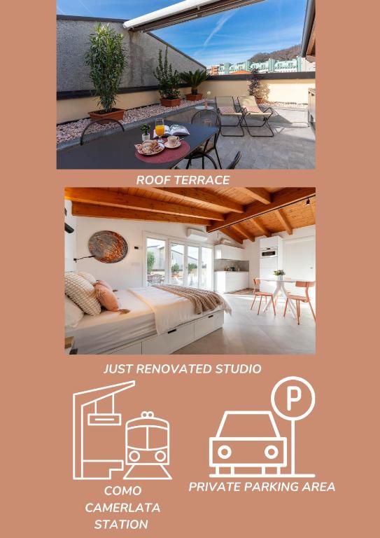Loft Park & Rail Private Parking included - B&B Como