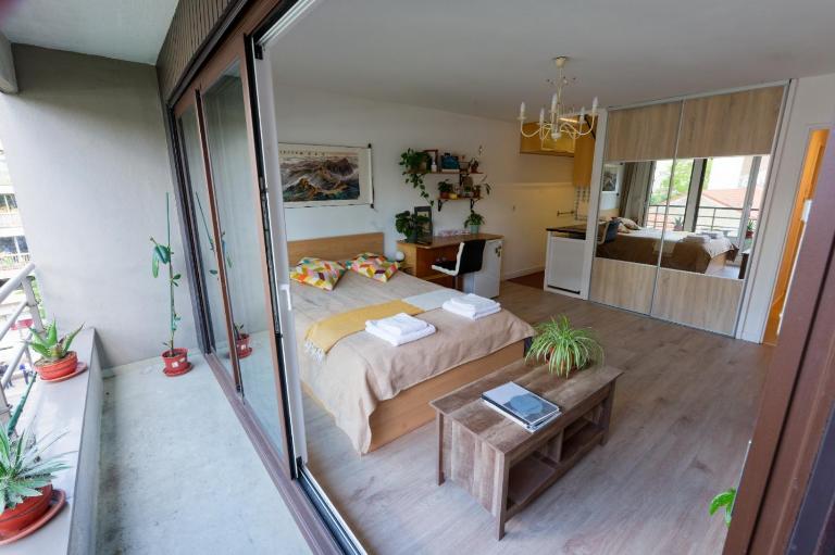 Chic Paris Studio with Private Secure Parking Bright Balcony Near Metro - B&B París