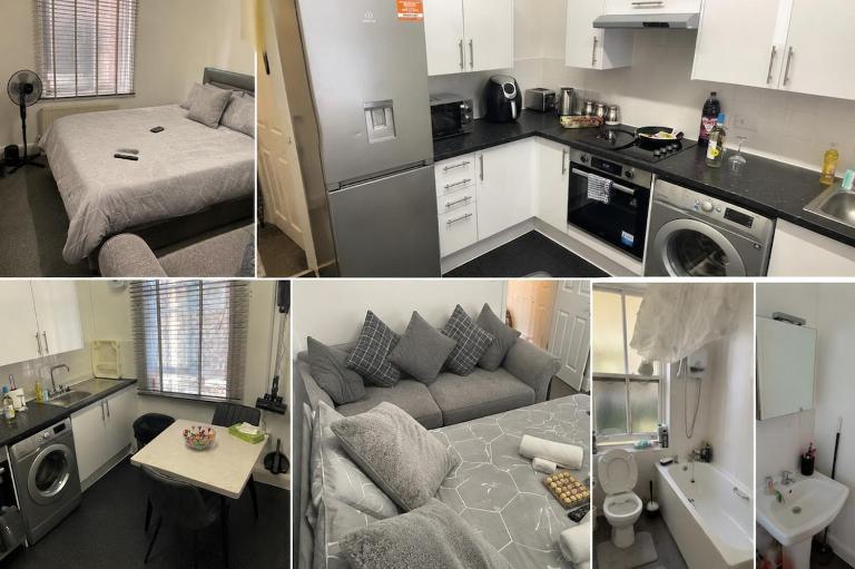 Modern 1 Bed With 90 TV & Bluetooth Bed - B&B Londres