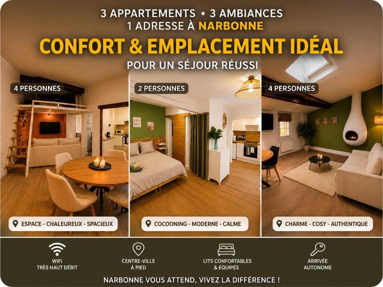 Studios Scandinaves rénovés au Centre Narbonne Wi-Fi - Chambres d'hôtes Narbonne