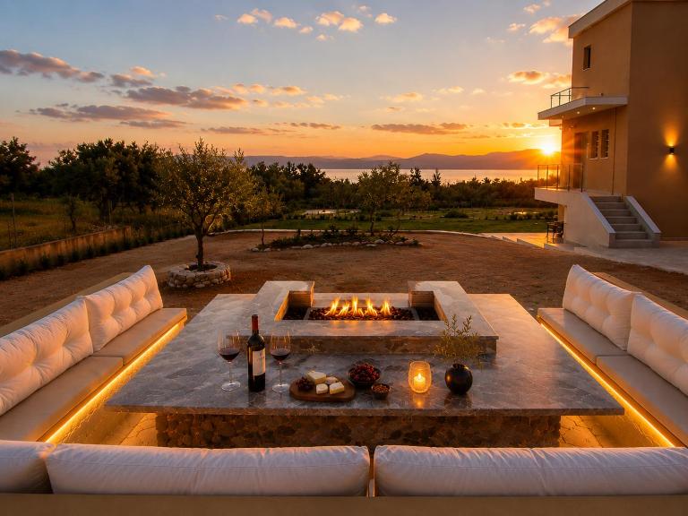 Villa Gala Eretria Family Stay with Sea View, Garden & BBQ - B&B Eretria
