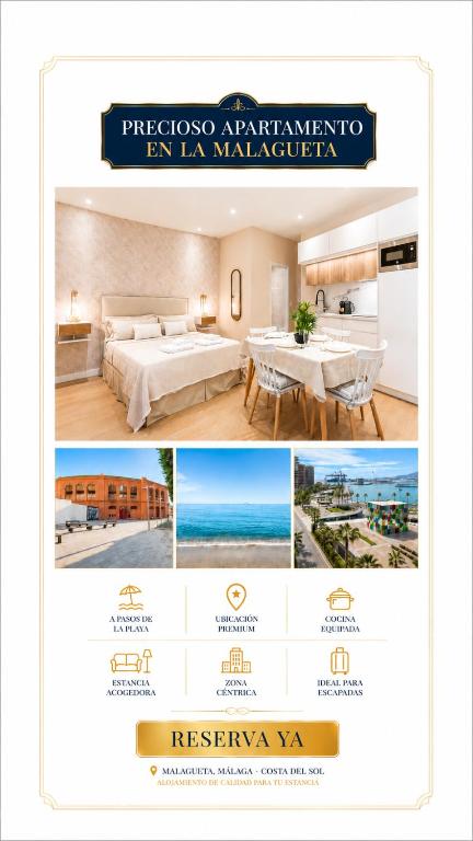 Precioso apto 100 m Playa La Malagueta - Bed and Breakfast Málaga