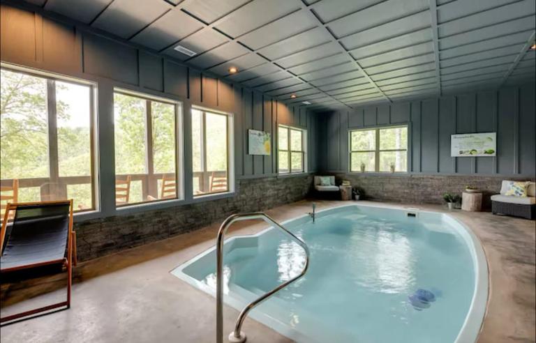 Indoor Heated Pool Cabin with View, Theater, Game Room & Fire Pit - B&B Gatlinburg