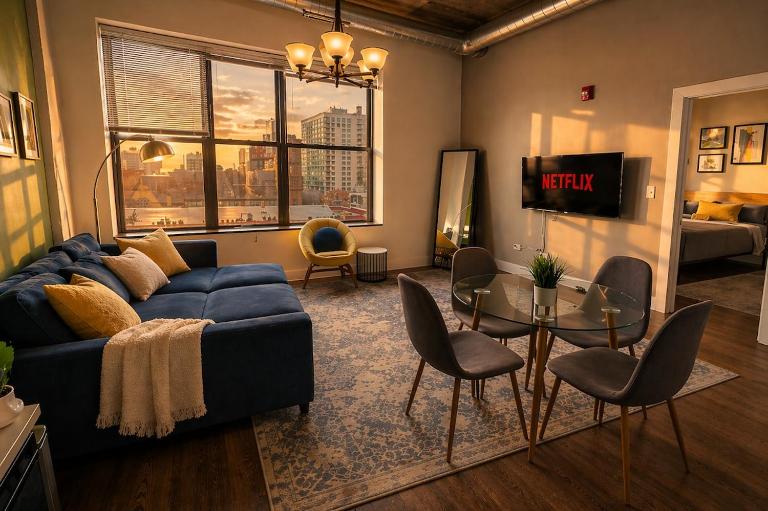 Spacious 2BR South Loop with Skyline view, Optional Parking and Gym Access Near McCormick Place and Soldier Field - Ferienwohnung Chicago