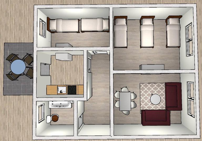 EMAS 10, Wohnung mit 2 Schlafzimmern, 5 Betten, Terrasse, WLAN, Küche, TV - B&B Krefeld