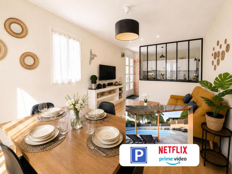 Gîte 4 étoiles piscine à 10 min de Marmande calme et parking - B&B Birac-sur-Trec