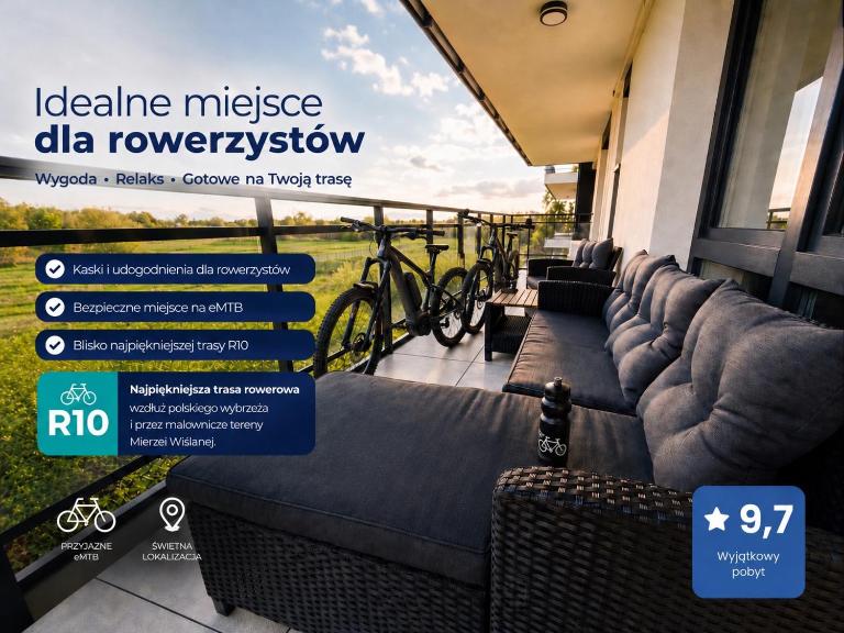 Apartament Morski premium - widok na Zalew Wiślany duży taras i basen - NOWOŚĆ - Ferienwohnung Kąty Rybackie