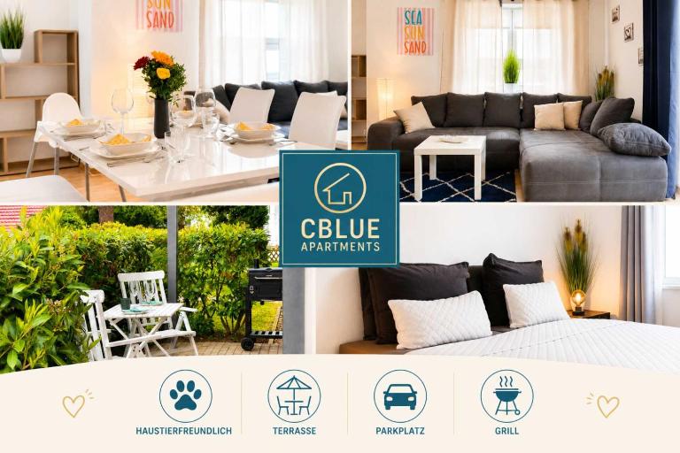 CBlue "Seeliebe", Terrasse, Parkplatz, Grill, Waschmaschine - Ferienwohnung Börgerende-Rethwisch