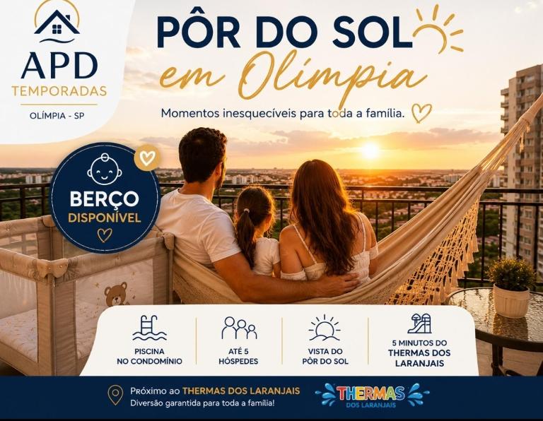 Apto com Berço, conforto para sua família, piscina, á 5 min ate Termas dos laranjais - B&B Olímpia