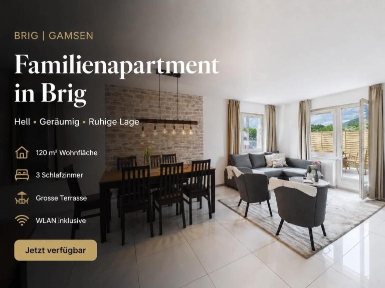 Family apartment in Brig - Ferienwohnung Gamsen