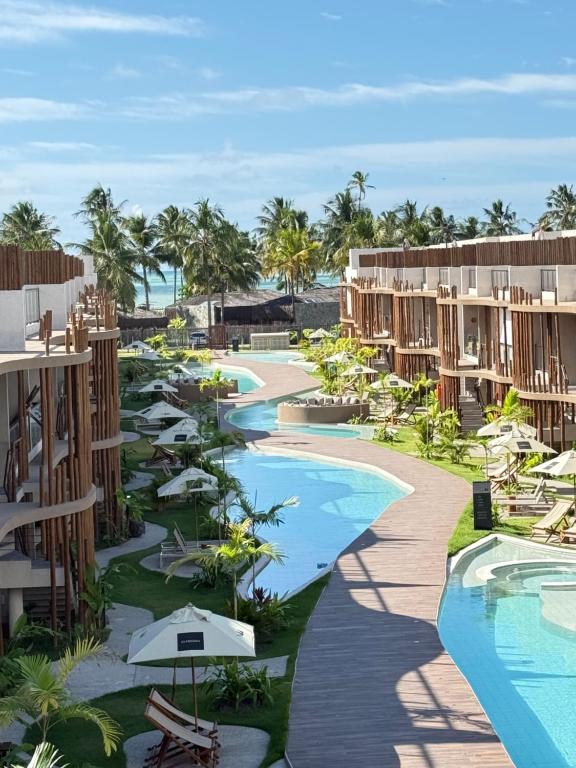 Apartamento Casa em condominio com Jacuzzi Privativa ha 40m da Praia Tatuamunha bem Beira mar! Comporta até 12 hóspedes - B&B São Miguel dos Milagres